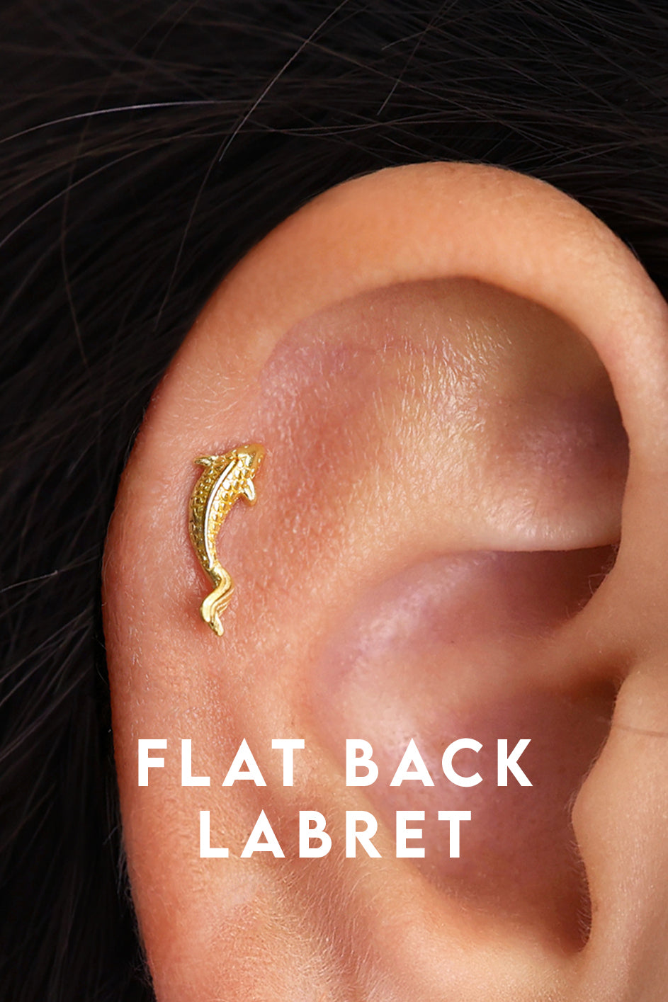 Flat back earrings collection in 18K gold and 925 sterling silver