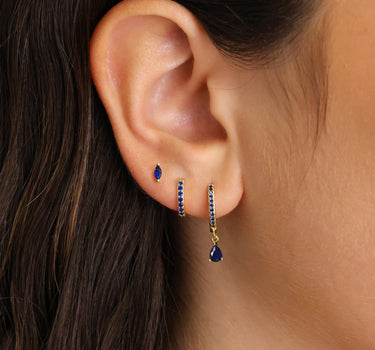 Sapphire Paved Teardrop Set