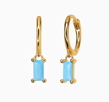 Turquoise CHLOE Baguette Hoops - eyrful