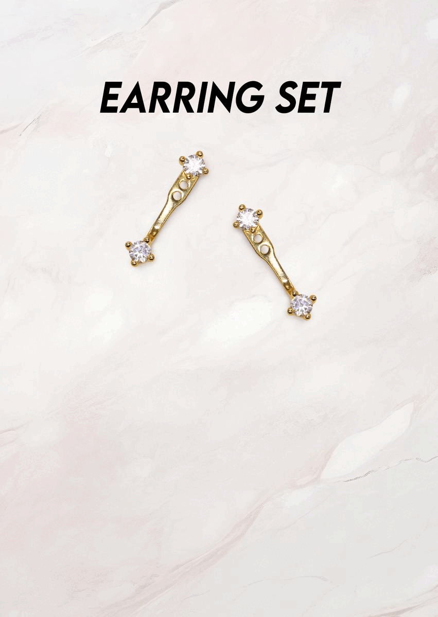 Earring sets in studs, hoops and huggie earrings