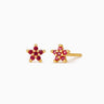 5 Petal Ruby Flower Studs - eyrful