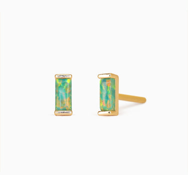 Baguette Green Opal Studs - eyrful