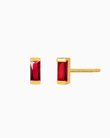 Baguette Ruby Stud - eyrful