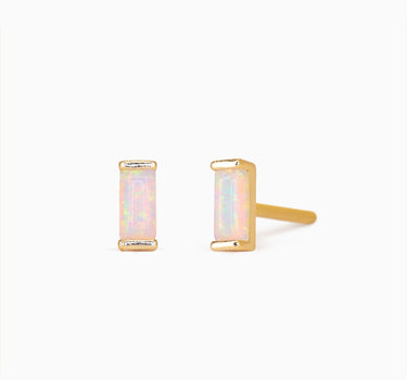 Baguette White Opal Studs - eyrful