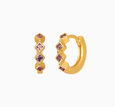 BEZEL Amethyst Hoops - eyrful