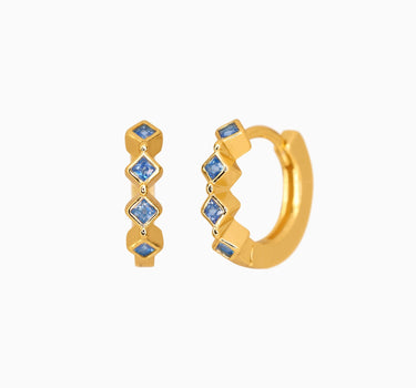 BEZEL Aquamarine Hoops - eyrful