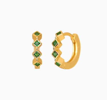 BEZEL Emerald Hoops - eyrful