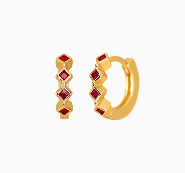 BEZEL Ruby Hoops - eyrful