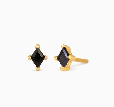 Black Onyx Cut Studs - eyrful