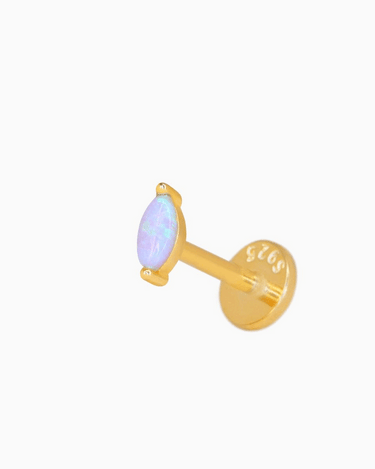 Blue Opal Marquise Flat Back Labret - eyrful