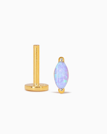 Blue Opal Marquise Flat Back Labret - eyrful