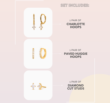 charlotte diamond hoop earrings and stud earrings | eyrful