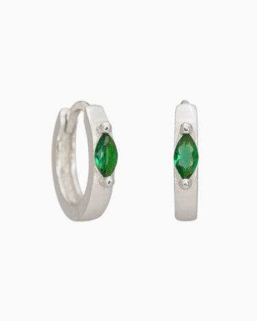 Emerald Marquise Huggie Hoop - eyrful