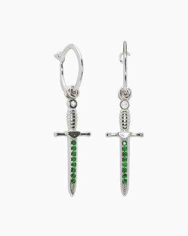 Emerald Sword Hoops - eyrful