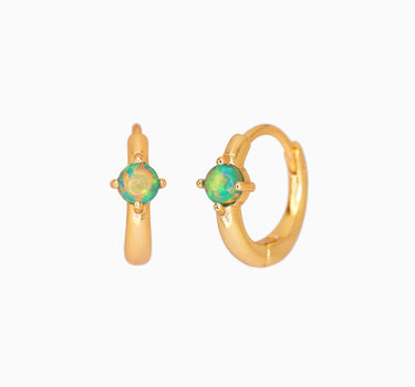 Garden Green Opal Stone Huggies - eyrful