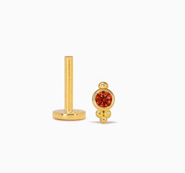 Garnet Bohemian Flat Back Labret - eyrful