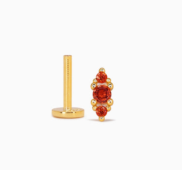 Garnet Bouquet Flat Back Labret - eyrful