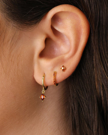 Garnet Cut Studs - eyrful