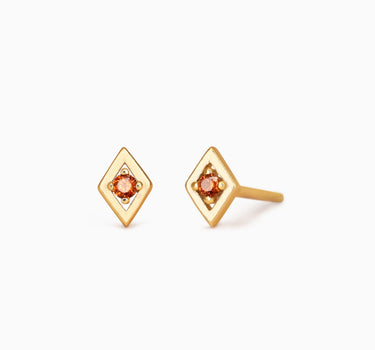 Garnet Geometric Studs - eyrful