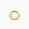 Lotus flower clicker hoop earrings in 18k gold and sterling silver