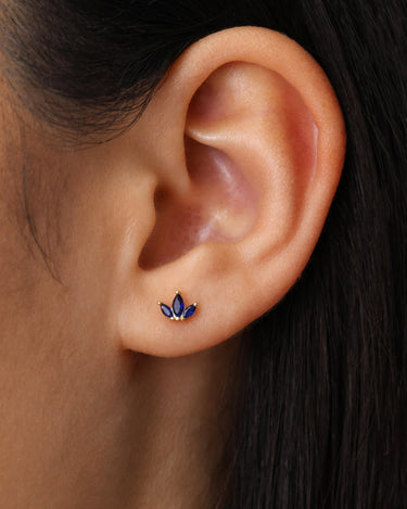 Marquise Flower Sapphire Studs - eyrful