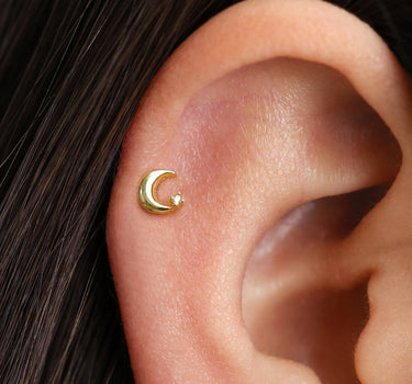 Moon with Stone Flat Back Labret - eyrful