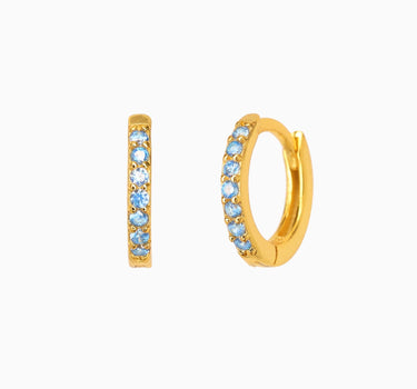 PAVED Aquamarine Hoops - eyrful #hoop-size_8mm