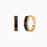 Paved Black Onyx Baguette Hoops - eyrful