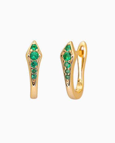 Paved Emerald Hoops - eyrful