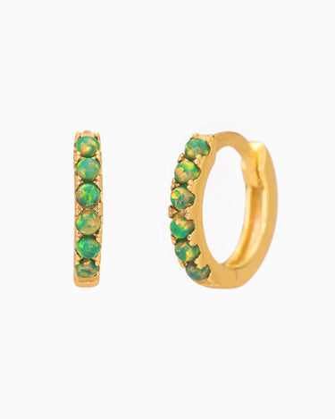 PAVED Green Opal Hoops - eyrful