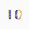 Paved Sapphire Baguette Hoops - eyrful