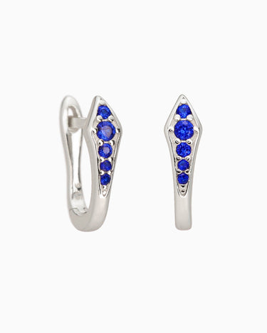 Paved Sapphire Hoops - eyrful