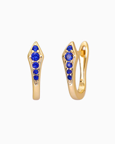 Paved Sapphire Hoops - eyrful