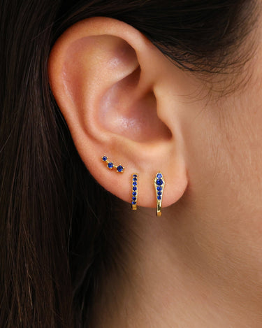 Paved Sapphire Hoops - eyrful