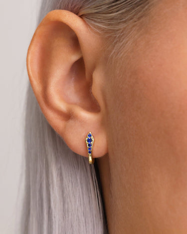 Paved Sapphire Hoops - eyrful