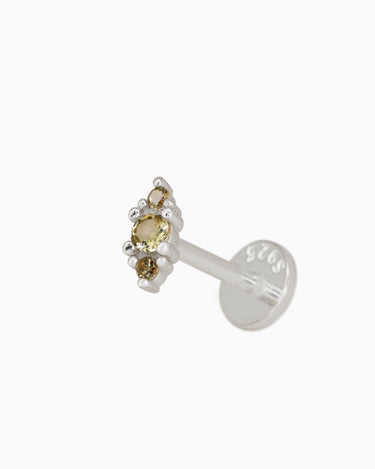 Peridot Bouquet Flat Back Labret - eyrful