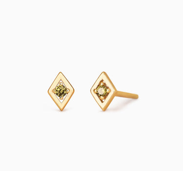 Peridot Geometric Studs - eyrful