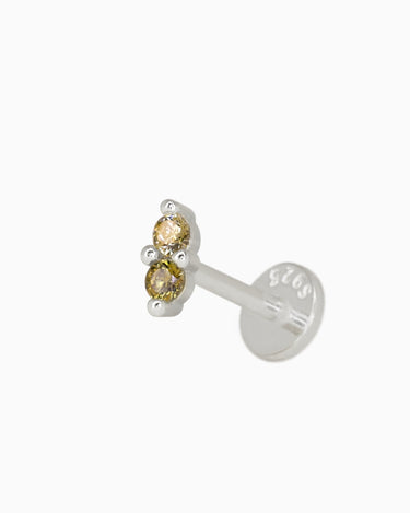 Peridot Twin Flat Back Labret - eyrful