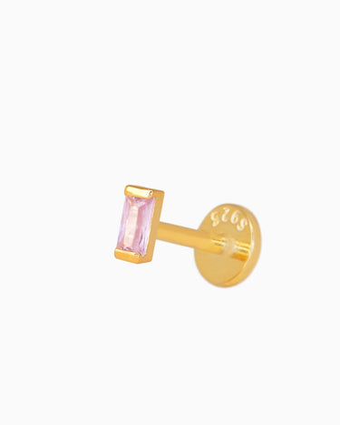 Pink Tourmaline Baguette Push Pin - eyrful