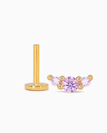 Pink Tourmaline Climber Flat Back Labret - eyrful