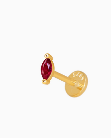 Ruby Marquise Flat Back Labret - eyrful