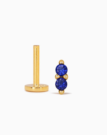 Sapphire Twin Flat Back Labret - eyrful