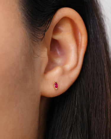 Single Marquise Ruby Studs - eyrful