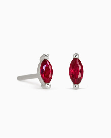 Single Marquise Ruby Studs - eyrful