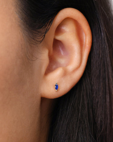 Single Marquise Sapphire Studs - eyrful