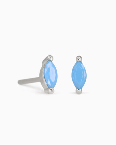 Single Marquise Turquoise Studs - eyrful