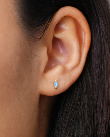 Single Marquise Turquoise Studs - eyrful