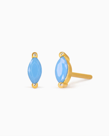 Single Marquise Turquoise Studs - eyrful