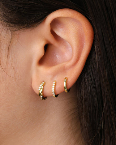 Twisted Paved Diamond Hoop earring sets - eyrful
